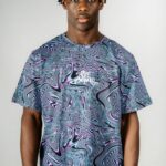 Messed Up Stripes-Polo Blue